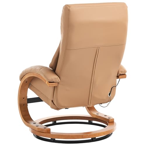 Beliani Massagesessel mit Heizfunktion, Timer und Fußhocker Kunstleder sandbeige Force – Bild 8