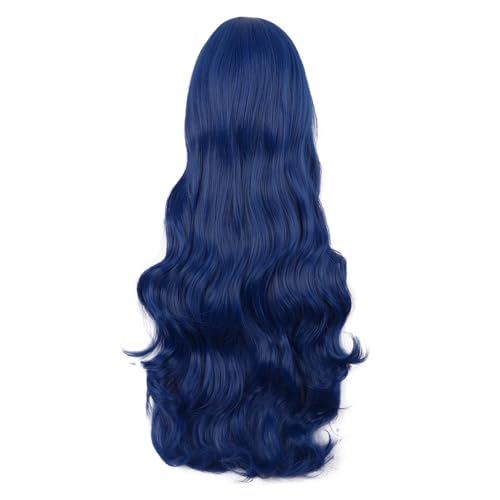 Image of MapofBeauty 32 Inch /80 cm Long Hair Spiral Side Bangs Curly Cosplay Costume Synthetic Wig (Mixed Blue)