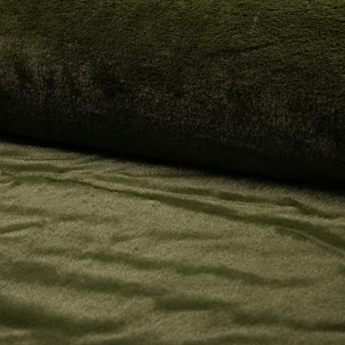 Tissu fausse fourrure kaki pas cher au metre 150x100cm coupon ameublement couture