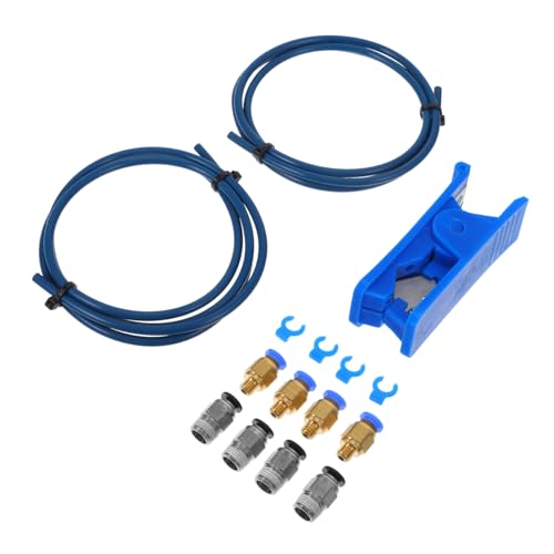 Hohopeti 2x 1m Ptfe Bowden Tube Kit for 3d Printer with Pc4-m10 Pneumatic Connectors and Cutter, 1.75mm Filament Compati