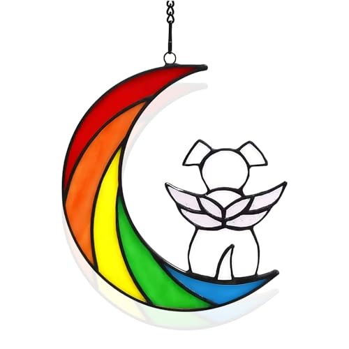 BAOMUMAYE Acryl-Regenbogen-Hunde-Gedenkgeschenk für Hundeliebhaber, Haustier-Verluste, Fensterdekoration