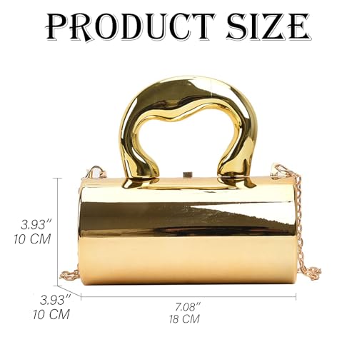 Image of KAMEILONG Acrylic Evening Clutch Purse Tote Handbag Bags for Women Chic Metal Purses Wedding Cocktail Party 2024 (gold)