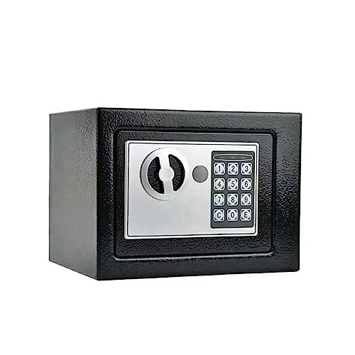 Caja de seguridad digital compacta de acero – Bóveda segura con protección de contraseña – Caja de seguridad ideal para joyas en efectivo y documentos importantes – Solución perfecta de seguridad para