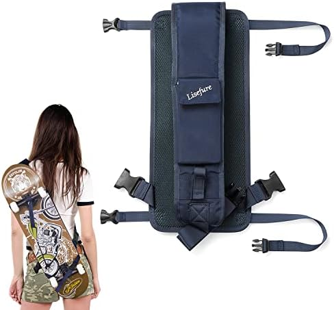 LISEFURE Skateboard Shoulder Carrier Skateboard Carry Strap Skateboard Carry Bag Backpack with Adjustable Straps (Blue)