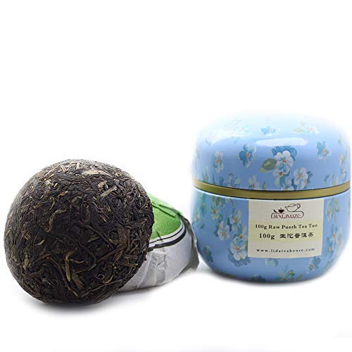 Raw Puerh Tea-Sheng Puer Tea-Uncook Pu-erh Tea Tuo Cha-Unfermented Chinese Pu'erh Tea - 100g/3.5oz With Can Pack
