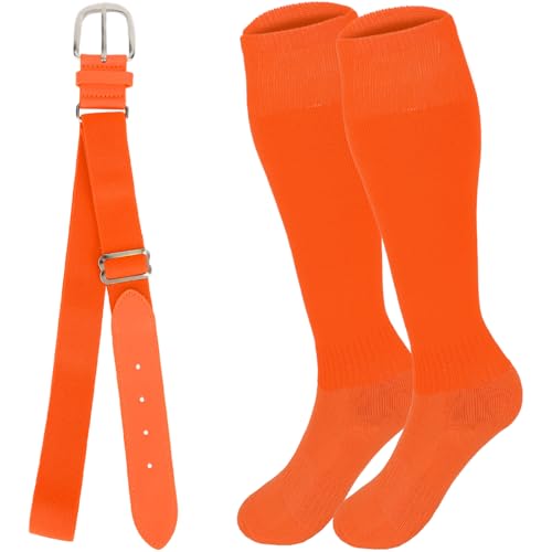 Baseball Socks and Belt Combo Set Elastic Softball Socks and Belt for Youth and Adult