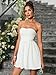 VKIHOC Summer Strapless Mini Dress Sleeveless Smocked Flowy A Line Beach Tube Top Dresses for Women 2025 White M