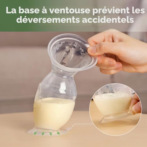 haakaa Tire-lait Manuel, Collecteur de Lait Maternel avec Base de Succion, 5oz/150ml – vue 6