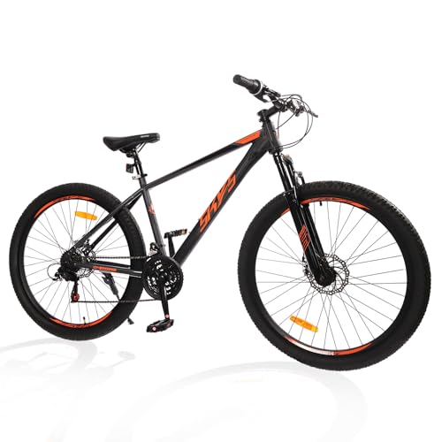 SmiloSprk Mountain Bike, 27.5 inch Outdoor Cycling Bike,21-Speed/High-Carbon Steel/Dual Full Suspension, Adjustable Ergonomic Seat for Men Women Adult, Grey(L8)