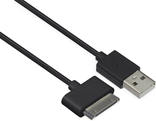 Kit Apple 30-pin Data and Charge Cable Compatible with iPhone 3/3G/3GS/4/4S, iPad 2/3, iPod Nano 5th Generation and iPod Touch 4th Generation - Black