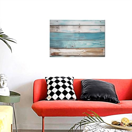 Toile murale moderne 30,5 x 45,7 cm KKLWEGU peinture bois bleu ancien pour salon