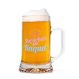 Made in Gift Jarra de Cerveza de Vidrio 50 Centilitros Personalizada en Varios Diseños de Impresión a Color con Foto, Texto y Nombres como Regalo Original para los Cerveceros (Hoy brindamos por)