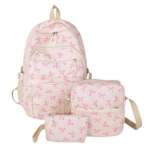 TIAASTAP Schulranzen Mädchen mit Schleife, 5.klasse Schultaschen-Sets...