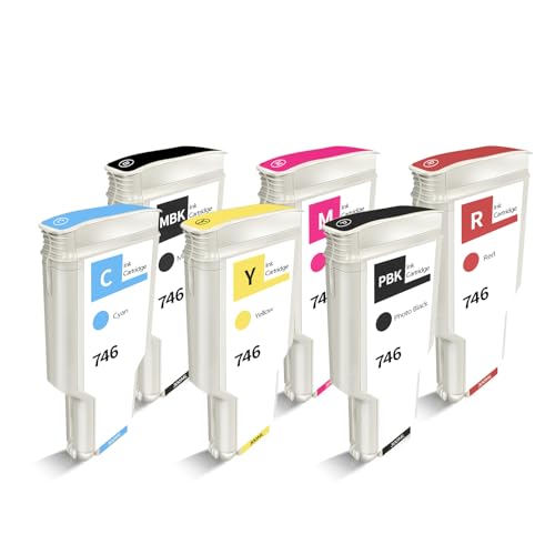 746XL Ink Cartridges 6P Replacement for HP 746 PBK, MBK, C, M, Y, R (P2V78A P2V79A P2V80A P2V81A P2V82A P2V83A) Ink Cartridges Work for DesignJet Z6 & Z9+ Large Format Printers (300ML, 6-Pack) by YOUEXPERT - Image 8