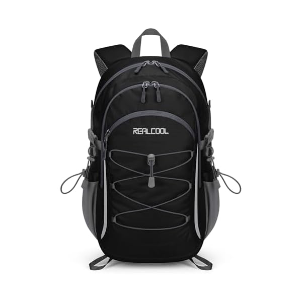 RealCool Hiking Backpack for Men Women,20L Lightweight Waterproof Travel Camping Backpack Hiking Daypack for Cycling Running,Black