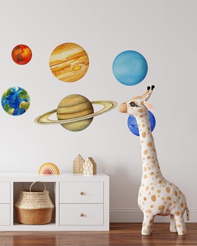 Set de vinilos decorativos sistema solar para pared miniatura 4