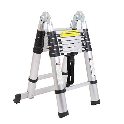 soges 16.5 FT Aluminum Telescopic Extension Ladder Multi-Use Telescoping Ladder 330 Pound Capacity...