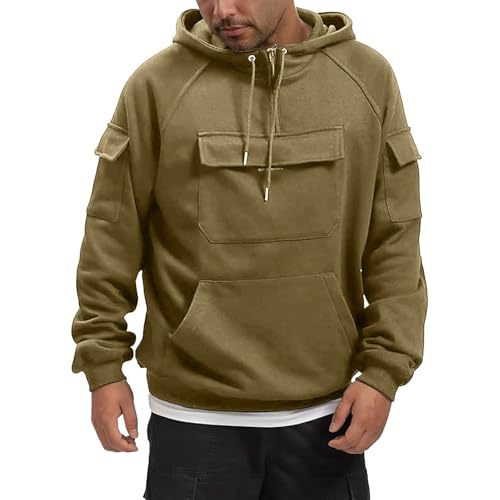 Sudadera con capucha con varios bolsillos y cremallera deportiva