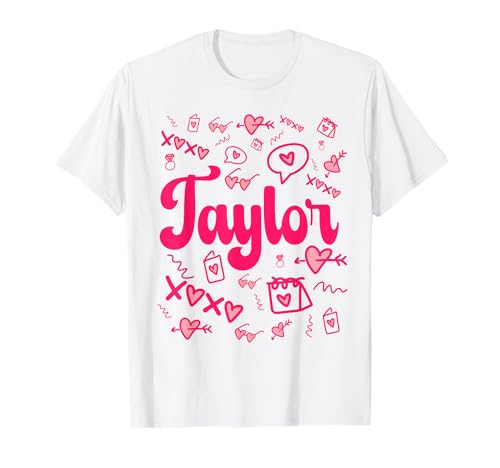 I love taylor pink girl taylor prénom personnalisé rose t-shirt