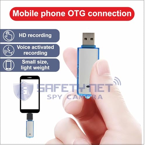 Image of SAFETYNET Mini USB HD Voice Recorder Pendrive, Clear Audio Sound Recording Pen Drive, Audio Recording Device with Inbuilt 8GB Memory for Home, Office, Meetings
