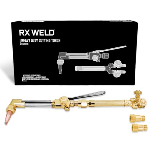 RX WELD V-Style Heavy Duty Oxy Acetylene Torch Kit with CA 2460 Attachment, HD310C Handle & 1-1-101 Cutting Tip