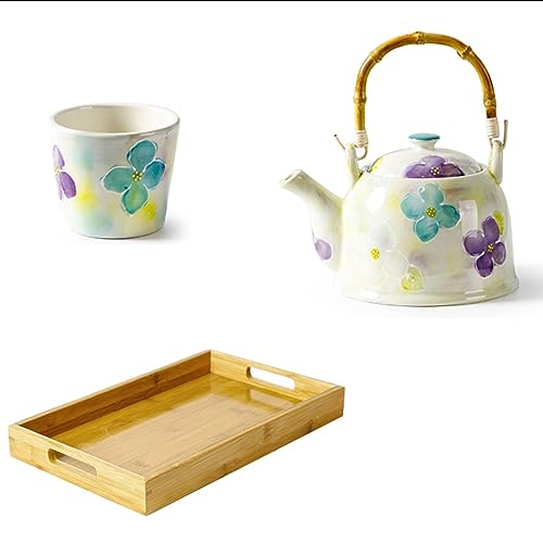 HWSY Japanese Tea Set - Small Clear Ceramic Tea Set in Japanese Style, Afternoon Teapot with Cups (Color:A, Size:) (B) Unique