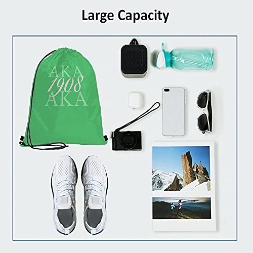 AKA 1908 Drawstring Bags Backpack Bag As Known As Abbreviation Cool Design Art Hip Hop Style Green Pink Color Abstract Sport Gym Sack Drawstring Bag String Bag Yoga Bag for Men Women3