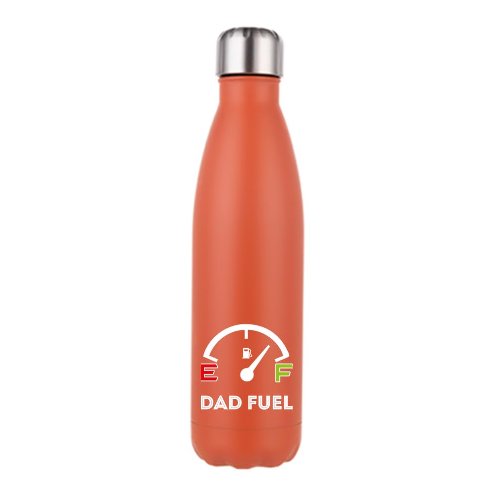 Getagift Dad Fuel Mug, Fathers Day Gift, 500 ML Double Walled Insulated Stainless Steel Bottle. (Matt Orange)
