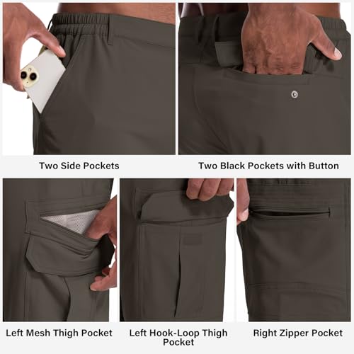 Image of Jessie Kidden Mens Cargo Shorts Expandable Waist Quick Dry Hiking Shorts