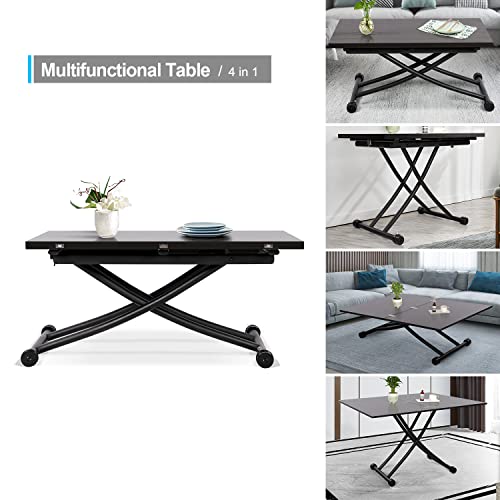 Arathorn Height Adjustable Dining Table, Expandable Top Coffeetable For Living Room, Dining Room, Multifunctional & Practical Gathering Table #TOP5
