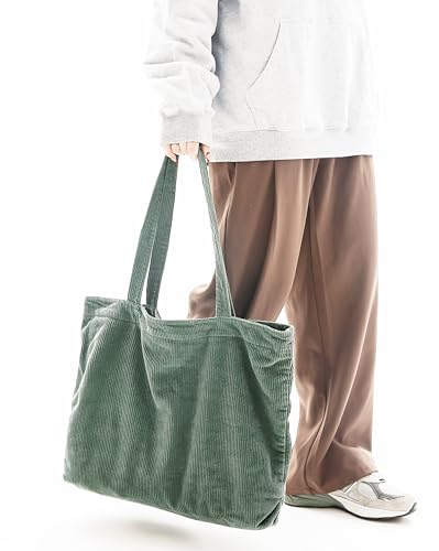 Image of Cotton Tote Handbag Women Canvas Crossbody Beach Bag Hobo Shoulder Tote Bag with 3 External Pocket,Zipper Closure