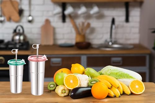 Image of Stainless Steel Fusion Glass Tumbler with Stainless Steel Metal Straws and Cleaning Brush with Lid (LD SIP 250ML)