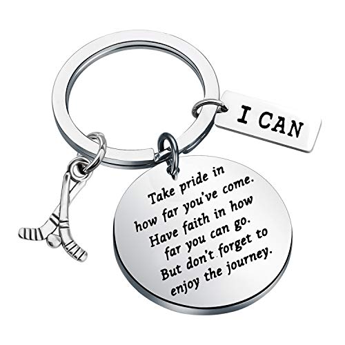 FUSTMW Ice Hockey Keychain Gifts Hockey Team Keychain Hockey Player