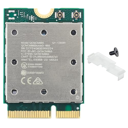 WiFi 7 Card QCNCM865-5800Mbps M.2 Key E Tri-Band (2.4G/5G/6GHz) with 4K-QAM & BT 5.3 for Intel AMD Motherboards Optimized for Windows 11 - Ultra Low Latency Network Adapter