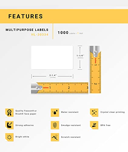 Houselabels Compatible Dymo 30334 Multipurpose Labels (2-1/4" X 1-1/4") Compatible With Rollo, Dymo Lw Printers, 5 Rolls / 1,000 Labels Per Roll #TOP3