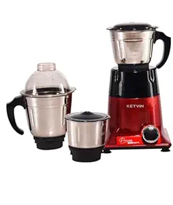 KETVIN Body - Abs Plastic, Blade Material - Stainless Steel, Jar - Stainless Steel, Prince 550 W Mixer Cum Grinder For Home (Metalic Red)