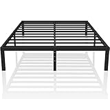 HiBed Metal Platform Bed Frame,18" Tall Profile Mattress Foundation, Heavy Duty Steel Slat/Easy Asse