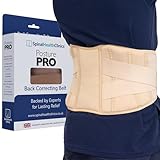 Spinal Health Clinics® - Cinturón de apoyo para espalda baja, corrector de postura para hombres y mujeres, soporte lumbar espinal patentado, soporte lumbar para aliviar el dolor de espalda, cinturón