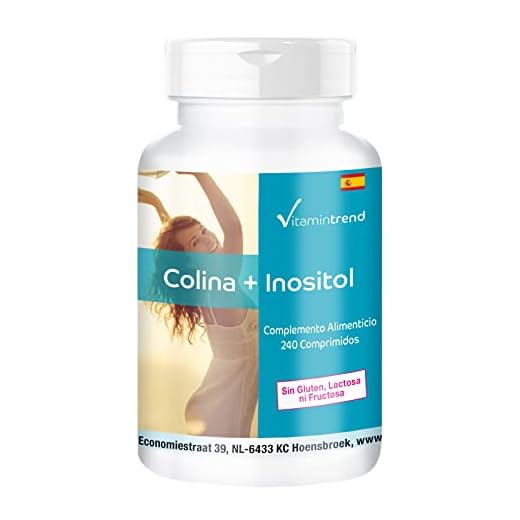 Colina con inositol – 240 comprimidos – Para ¡¡8 MESES!! – Alta dosificación | Vitamintrend®