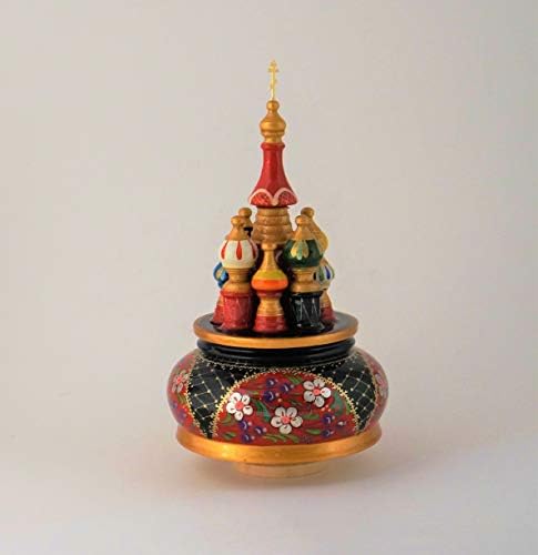 Russian Music Box"St. Bazil Cathedral" 8" Tall