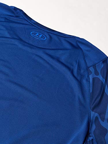 Under Armour Men's Mk1 Tonal Print Short Sleeve Training Workout Shirt, American (449)/Versa Blue, Large