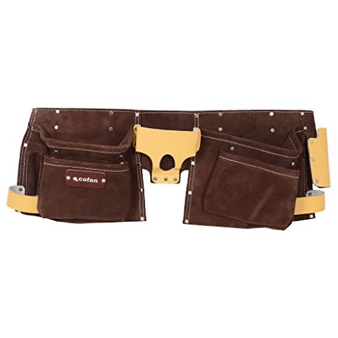 Cofan Portaherramientas de Piel Vacuno con 12 Bolsillos Cover