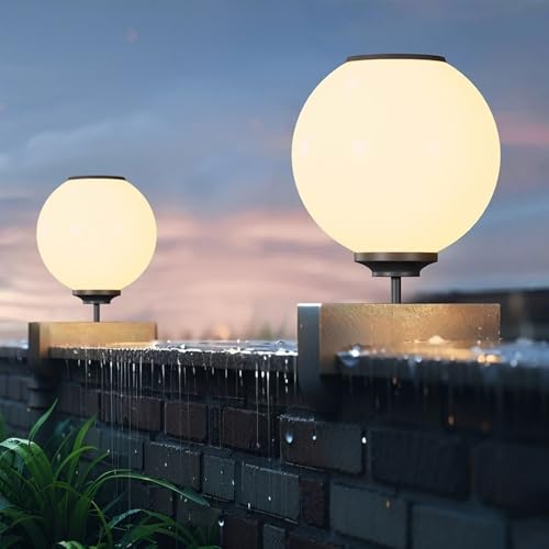 Lámparas exteriores LED y tapas para postes con globos acrílicos 4