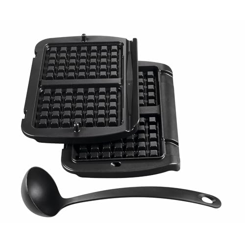 Tefal XA7248 OptiGrill Waffelplatten | passend für OptiGrill+ und Elite Modell | inklusive Schöpfkelle | Schwarz