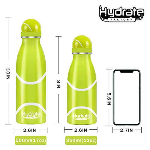 Hydrate Factory Tennis Gifts Water Bottle With 3D Printing - Stainless Steel Thermo Mug Gifts For Girls Boys - 12 Oz #TOP2