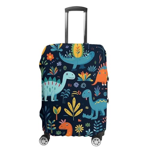 Vibrant Dinosaur Luggage Covers Tsa Approved Suitcase Cover Elastic Washable Luggage Sleeve Carry on Cover Protector Anti-Scratch Suitcase Protector Fits 19-30 Inch Case(S)