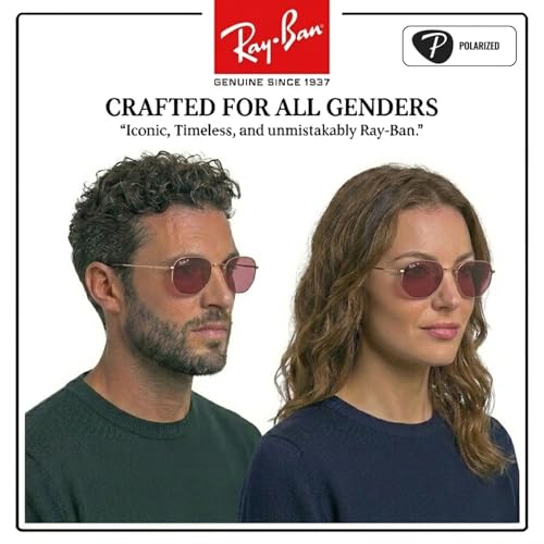 Image of Ray-Ban RB3548N HEXAGONAL FLAT LENSES Square-Round Shape Sunglasses for Men & Women with Official Eyewear Kit
