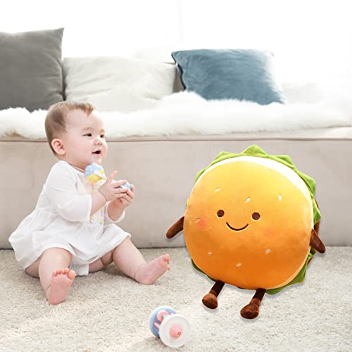 Mdxmy Hamburger Plush Pillow Funny Hamburger Bread Stuffed Animal Toy Soft Plushie (Hamburger) #TOP4
