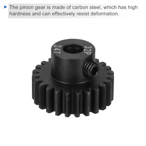 QUARKZMAN RC 32P Gehärtetes Ritzel 5mm Welle 24T Motorritzel Kohlenstoffstahl Für 1/10 RC Modellauto Boot Drohne