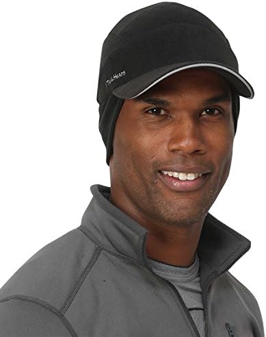 TrailHeads Men's Fleece Ball Cap with Drop Down Ear Warmer | The Trailblazer Adventure Hat - Black